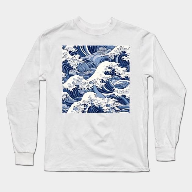 Ephemeral Crests: Hokusai Waves Reimagined Long Sleeve T-Shirt by star trek fanart and more